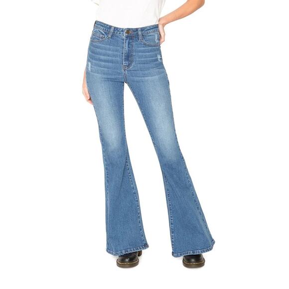 SANDRINE ROSE Super Flare Wide Leg Jeans in Rock NWT Size 27 - Picture 1 of 5